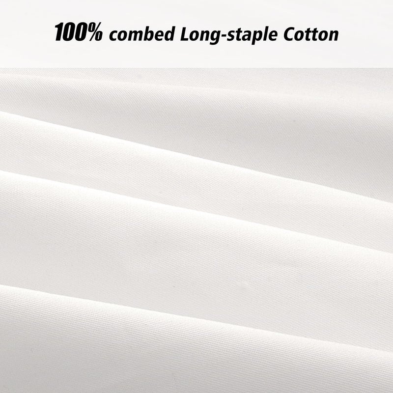 Lirex 2 Pack Pillow Cases,100% Cotton Breathable Pillowcases,20"X 26" Standard Size,White - Image 3